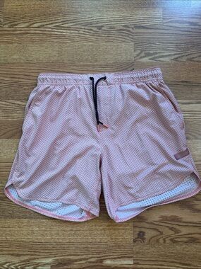 Legends Luka Men's Athletic Quick-Action Orange Chevron Performance Shorts 7”